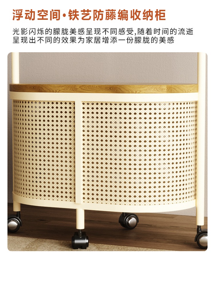이동식 옷걸이 행거 바스켓 킨포크 화이트 수납함 보관함 엔틱 모던 - 상세 이미지 3