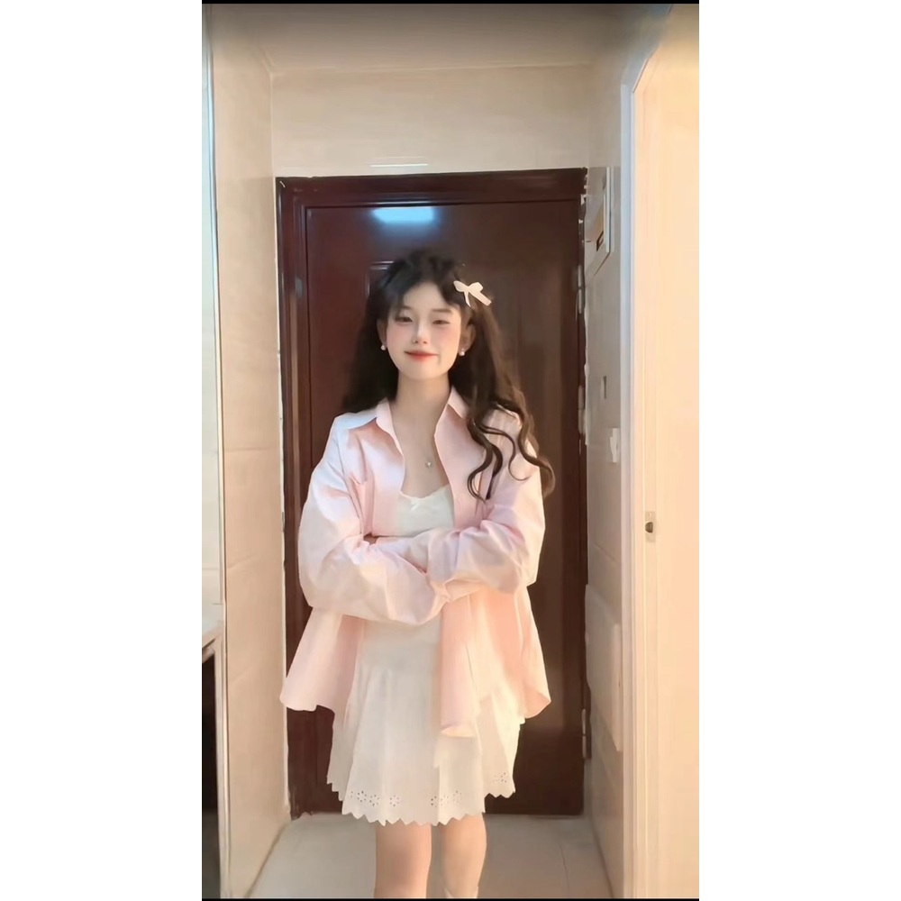 카리나 셔츠 블라우스 핑크 공항 패션 루즈핏 빅사이즈 의상 옷 패션 - 상세 이미지 4
