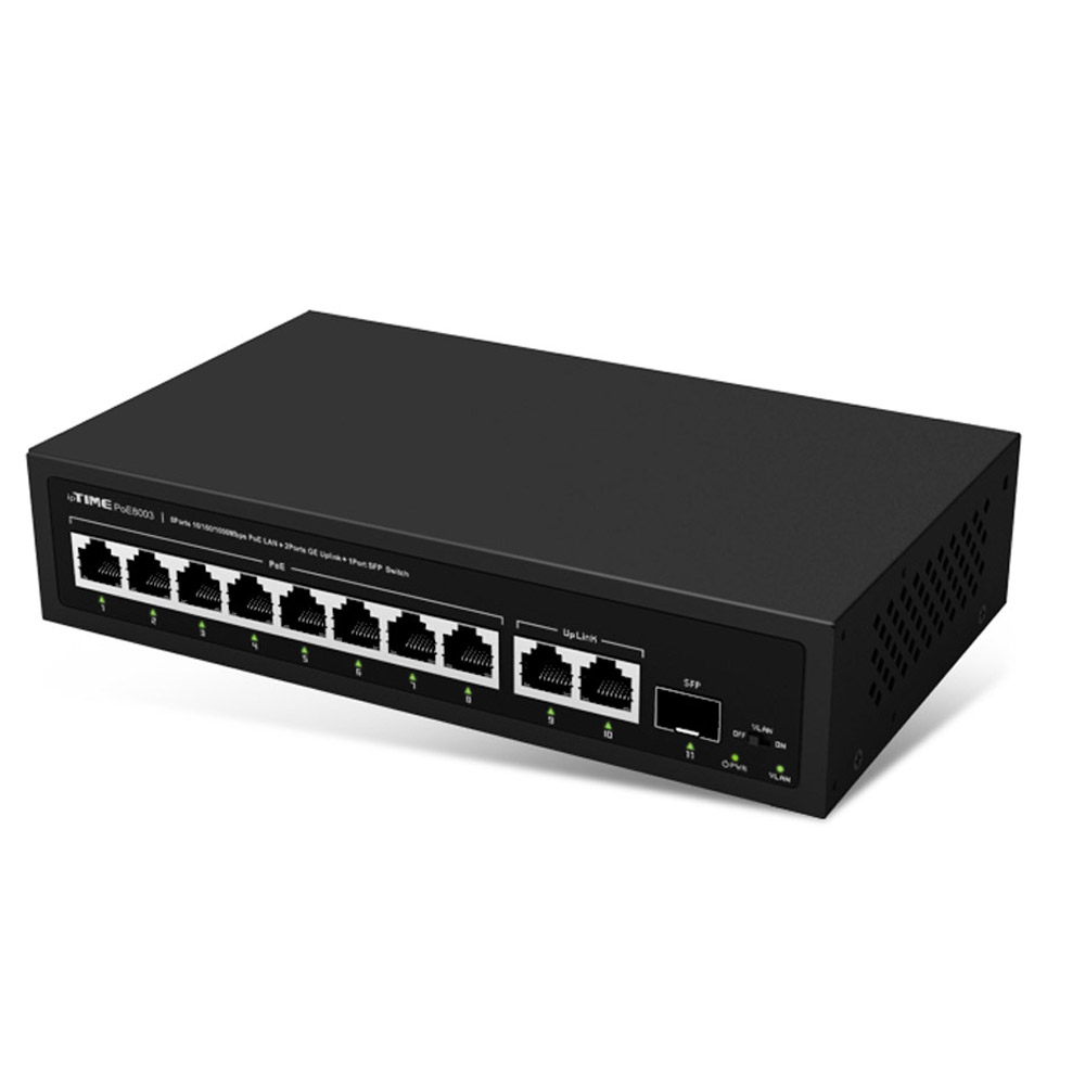 ipTIME 스위칭허브 PoE8003 8포트 기가 네트워크 랜포트 분배 - 상품 이미지