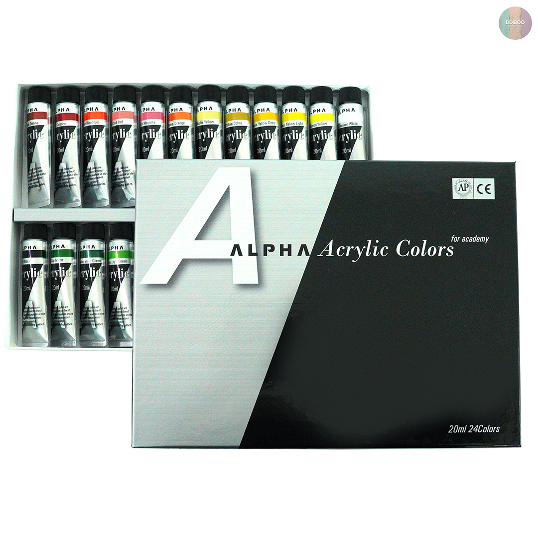 알파 전문가용 아크릴 물감 24색 세트 20ml 24개입