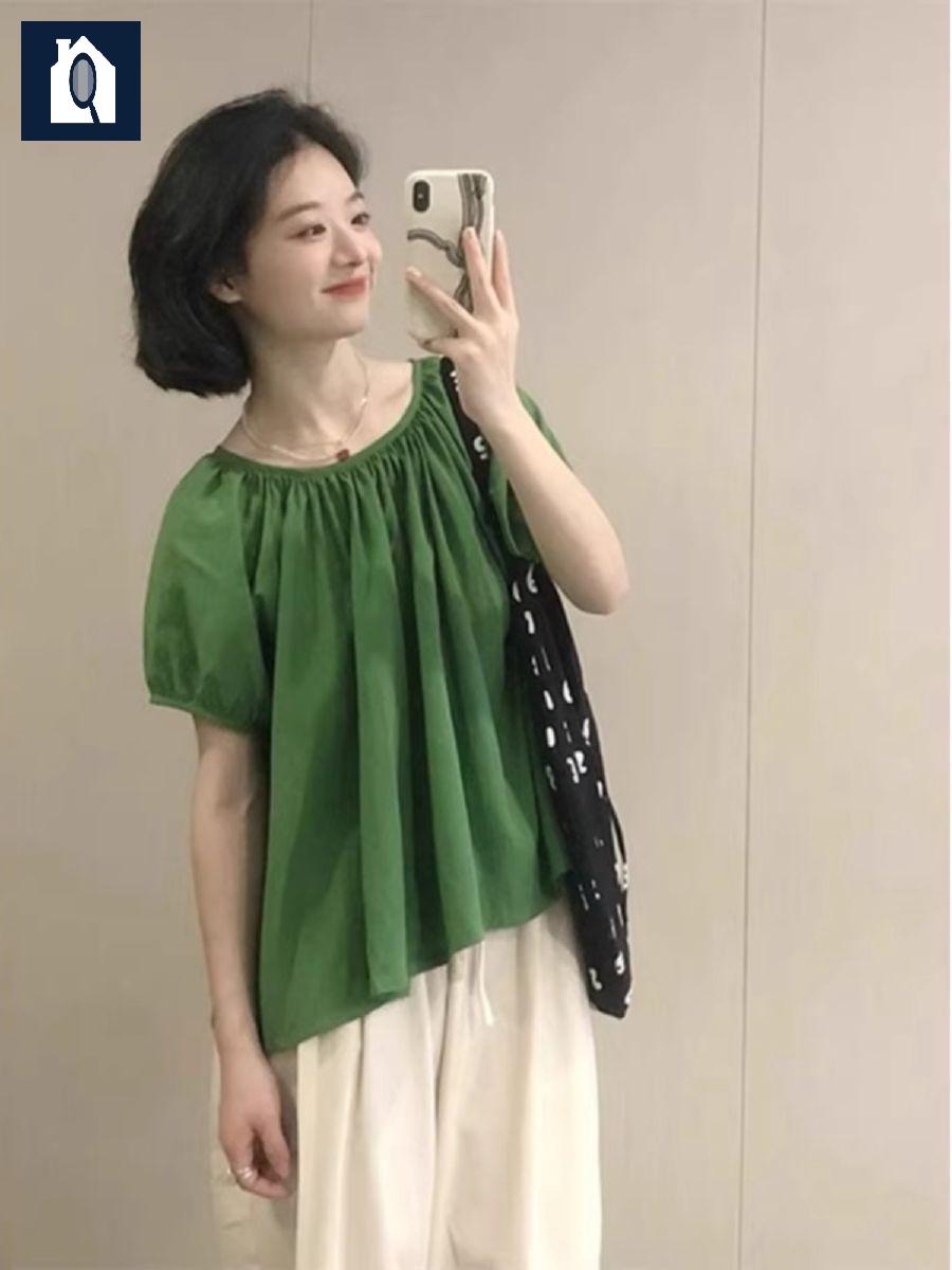 루즈핏 리본 민소매 블라우스 홀터넥 라운드넥 - 상세 이미지 2