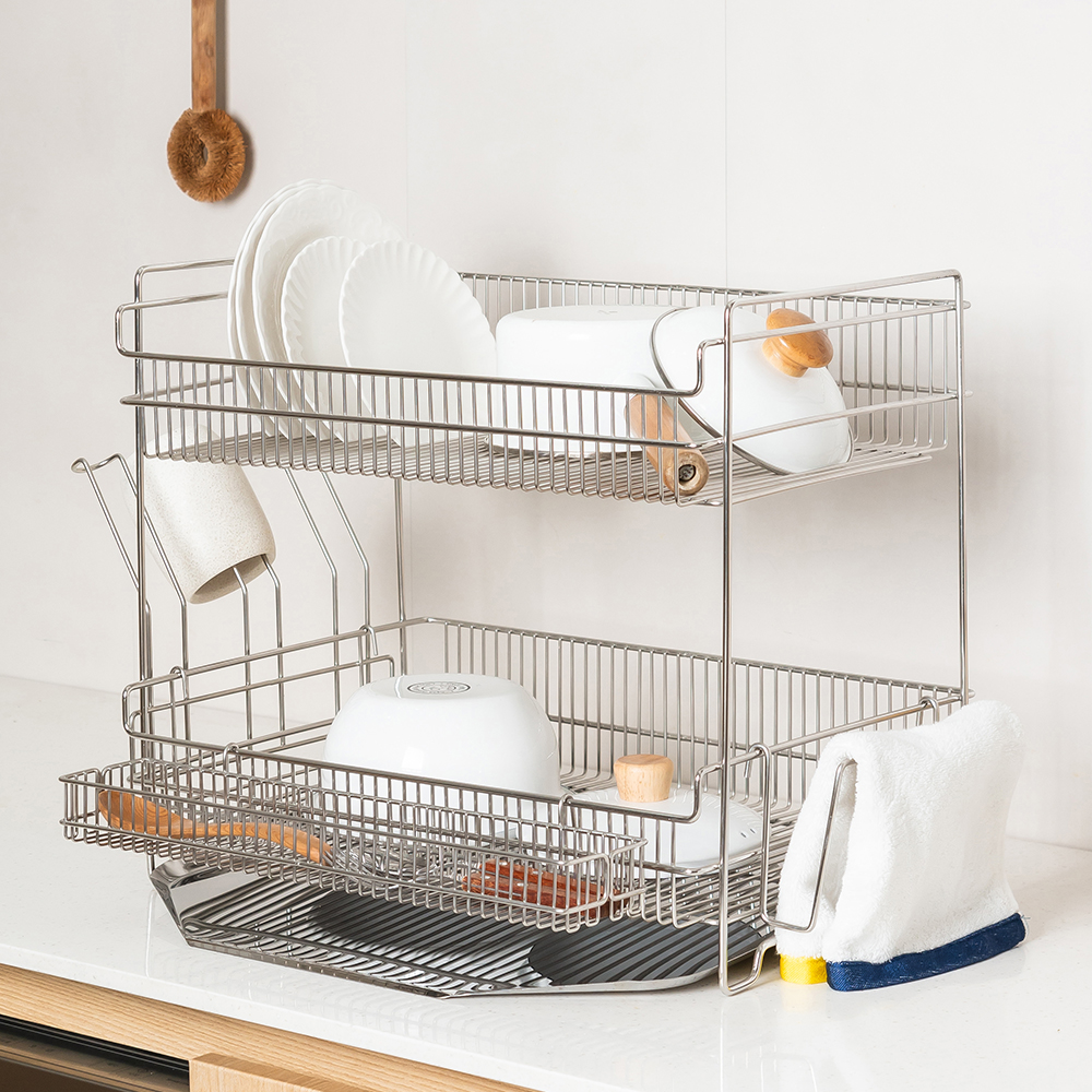 레토 올스텐 식기건조대 2단 물빠짐 주방 설거지 그릇 건조대