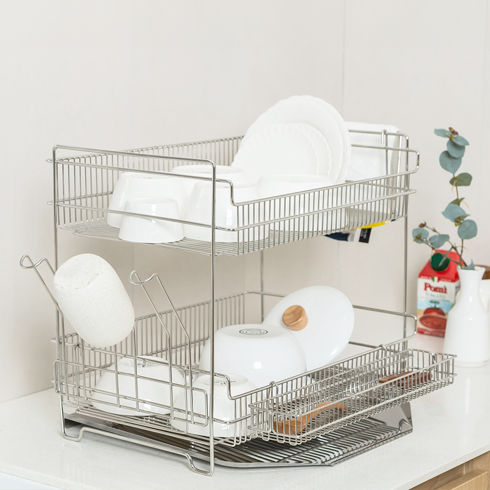 레토 올스텐 식기건조대 2단 물빠짐 주방 설거지 그릇 건조대
