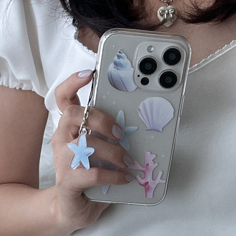 blue starfish 줄 키링 고리 핸드폰 스트랩