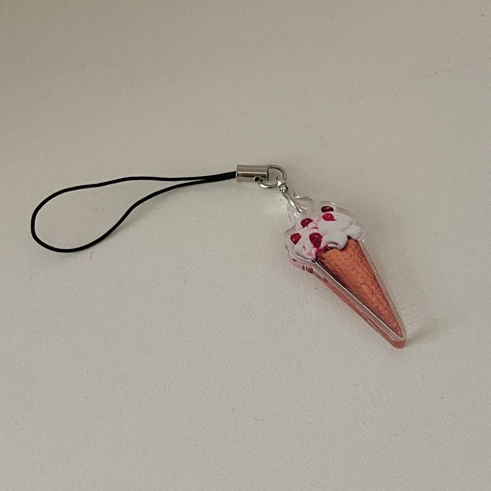 cherry ice cream 줄 키링 고리 핸드폰 스트랩