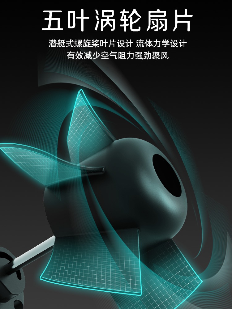 휴대용 바디 선풍기 야외 보조 배터리 충전식 5000mAh 10000mAh - 상세 이미지 5