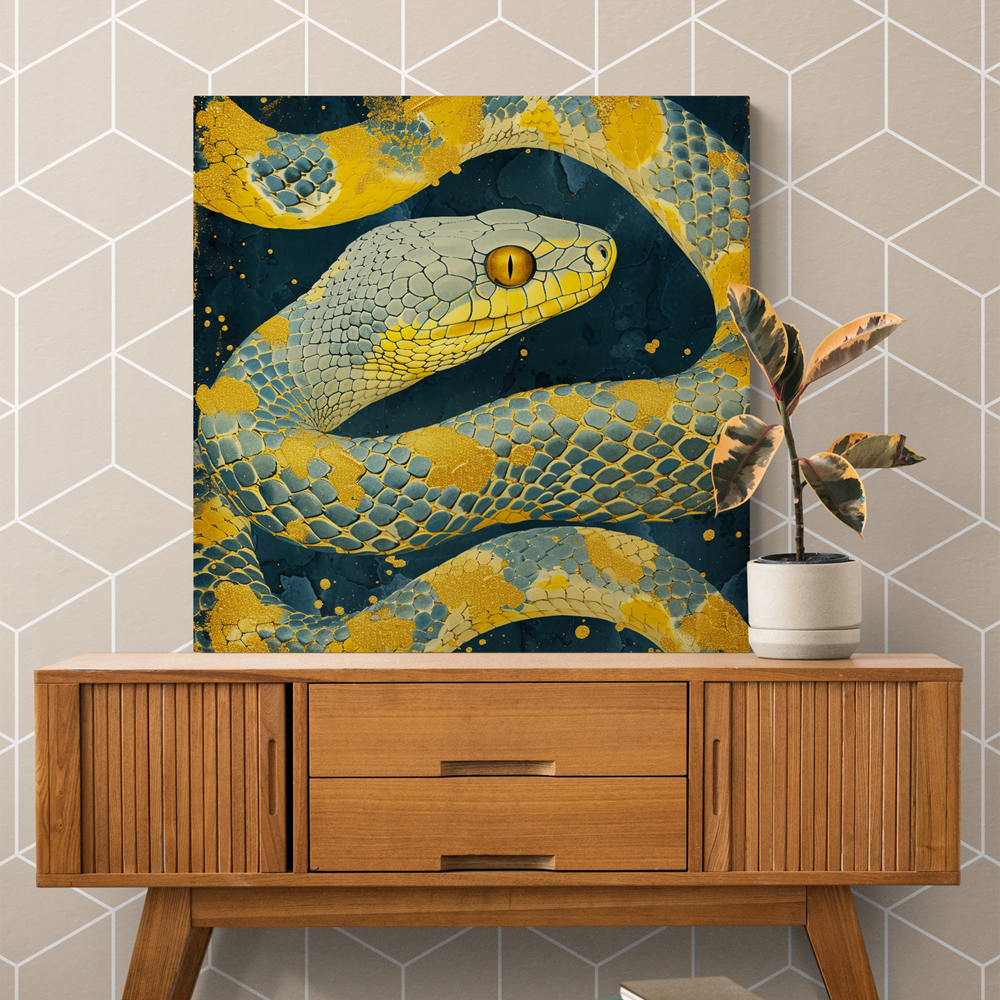지혜 뱀 45x45cm 캔버스액자 뱀그림 - 상세 이미지 2