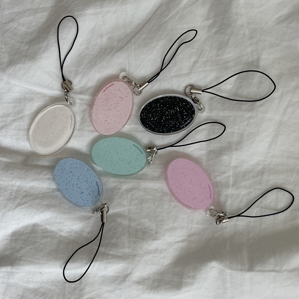 [mm] sand pattern 줄 키링 고리 핸드폰 스트랩 beige