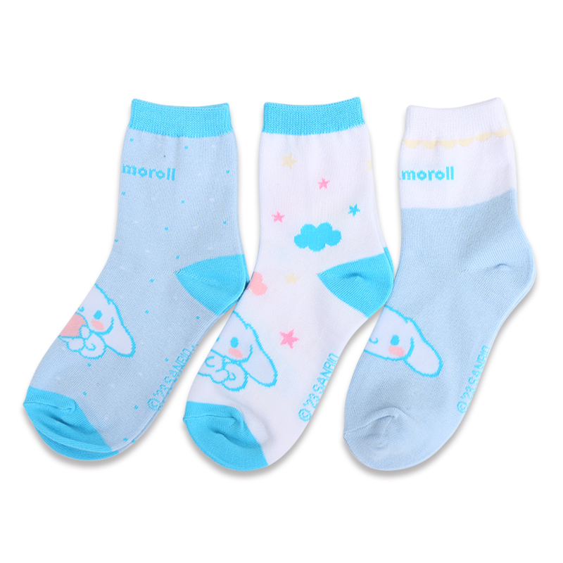 산리오 양말 아동 여아 어린이 키즈 양말 3족 세트 시나모롤 마이멜로디 - 상세 이미지 4