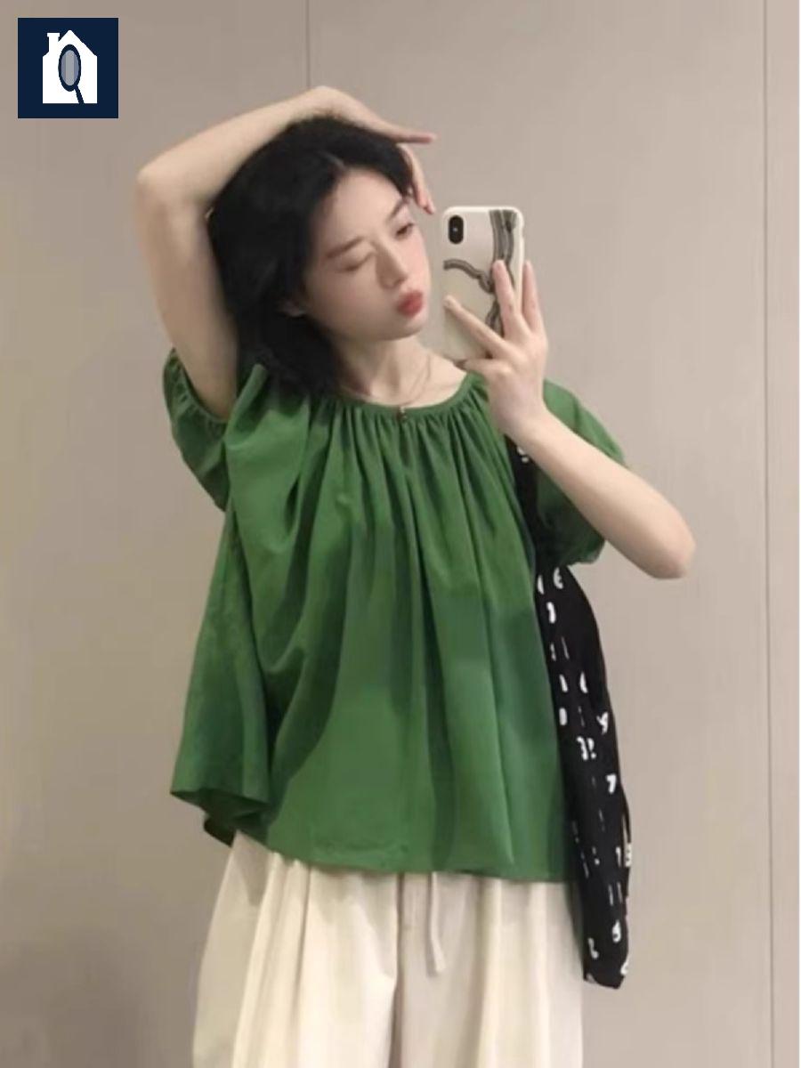 루즈핏 리본 민소매 블라우스 홀터넥 라운드넥 - 상품 이미지