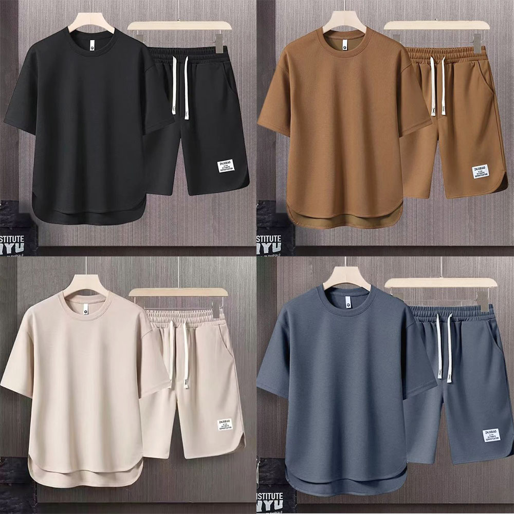 남성 와플 트레이닝복세트 여름 루즈핏 남자 러닝복 츄리닝