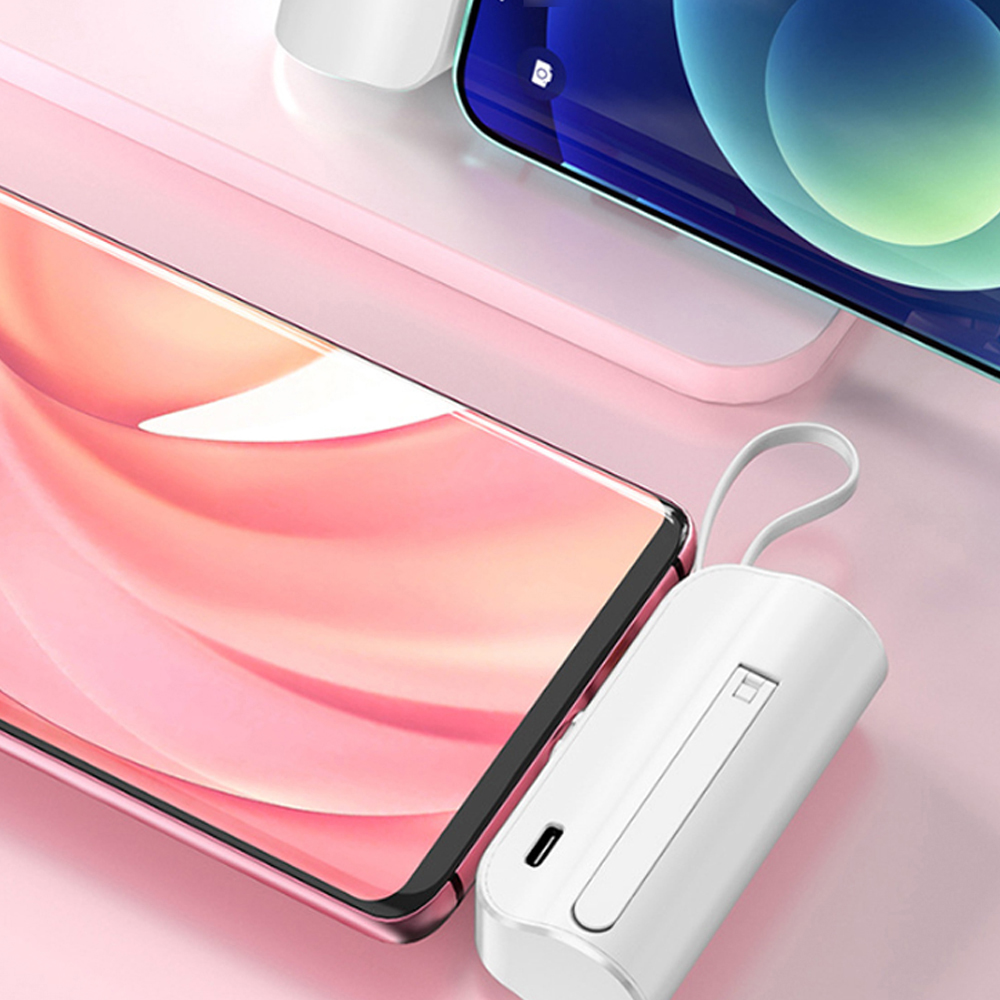 아이폰 일체형 보조배터리 도킹형 미니 휴대용 5000mAh 8핀 c타입 - 상세 이미지 2
