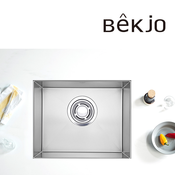 백조씽크 CalmForte 스텐 사각 씽크볼 엠보코팅 1.2T 콰이어트 싱크볼 깜뽀르테 550 세트 - 상품 이미지