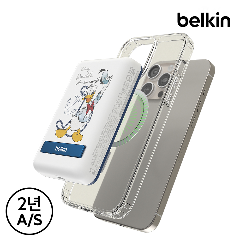 벨킨 디즈니 도날드덕 5000mAh 맥세이프 마그네틱 무선 보조배터리 BPD004NB - 상세 이미지 3