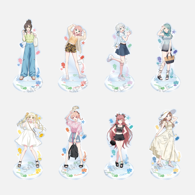 굿즈 뱅드림 걸즈 밴드 파티 아크릴 스탠드 2024 서머 버전 (8종) 제품 이미지