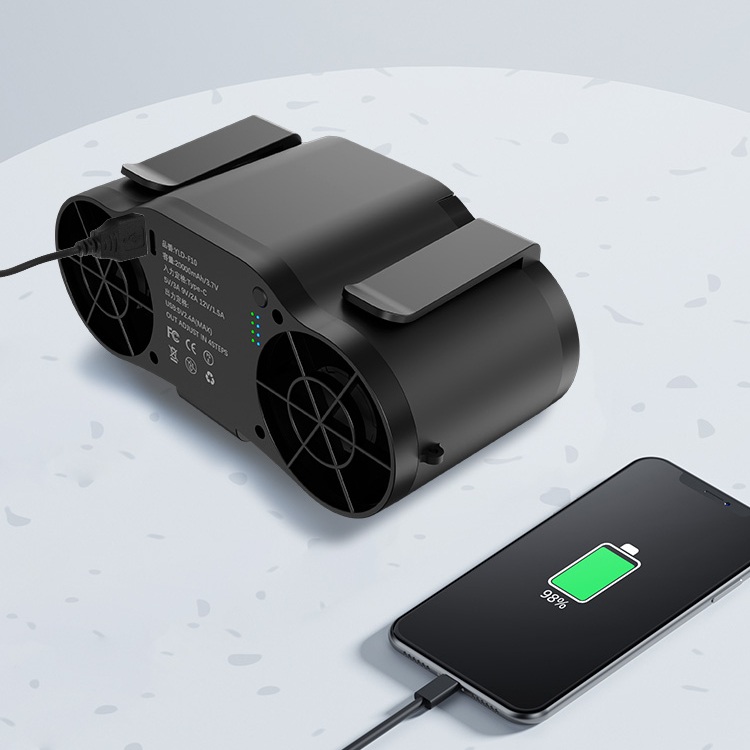 휴대용 바디 선풍기 야외 보조 배터리 충전식 5000mAh 10000mAh - 메인 이미지