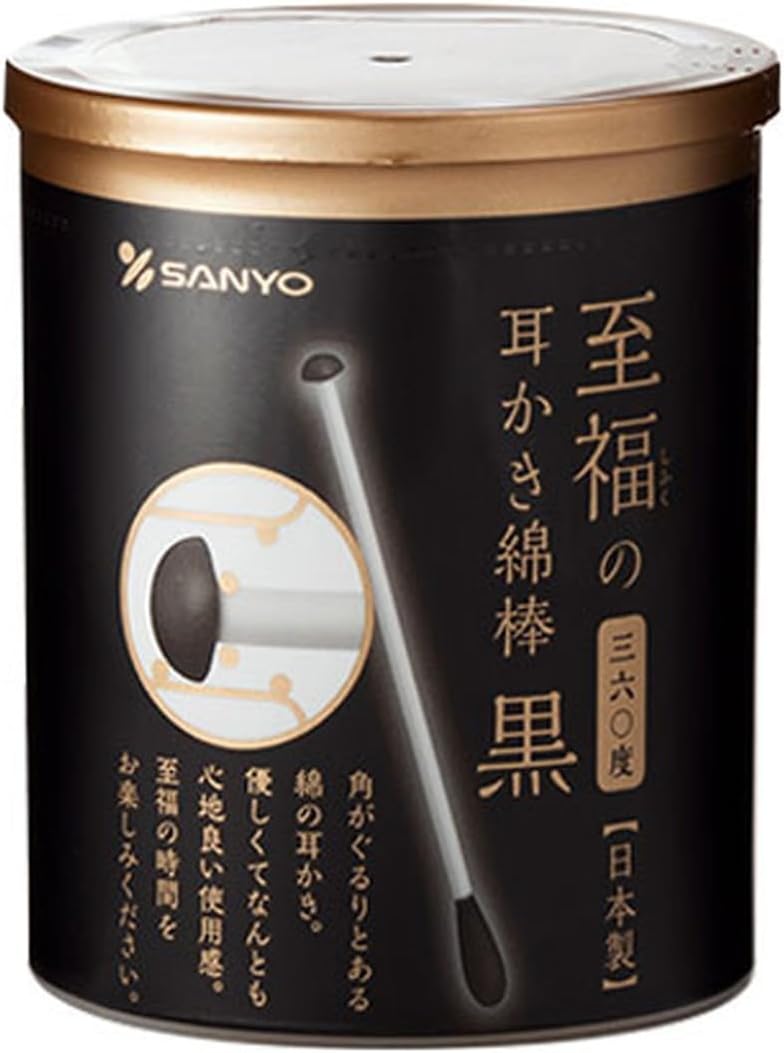 산요 블랙 360도 귀이개 면봉 100개입