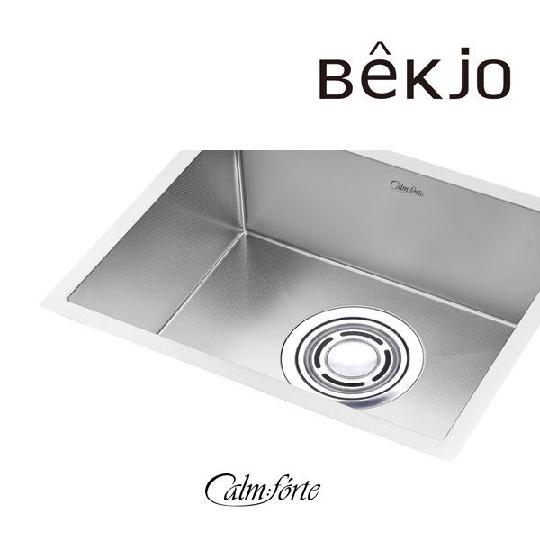 백조씽크 CalmForte 스텐 사각 씽크볼 엠보코팅 1.2T 콰이어트 싱크볼 깜뽀르테 550 세트 - 상세 이미지 2