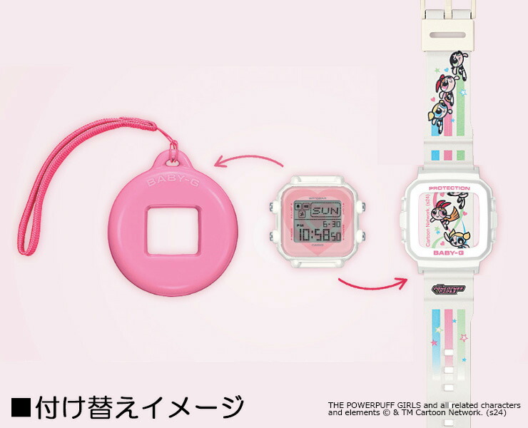 카시오 CASIO 베이비지 파워퍼프걸 콜라보 손목시계 BGD-10KPP-7JR - 상세 이미지 3