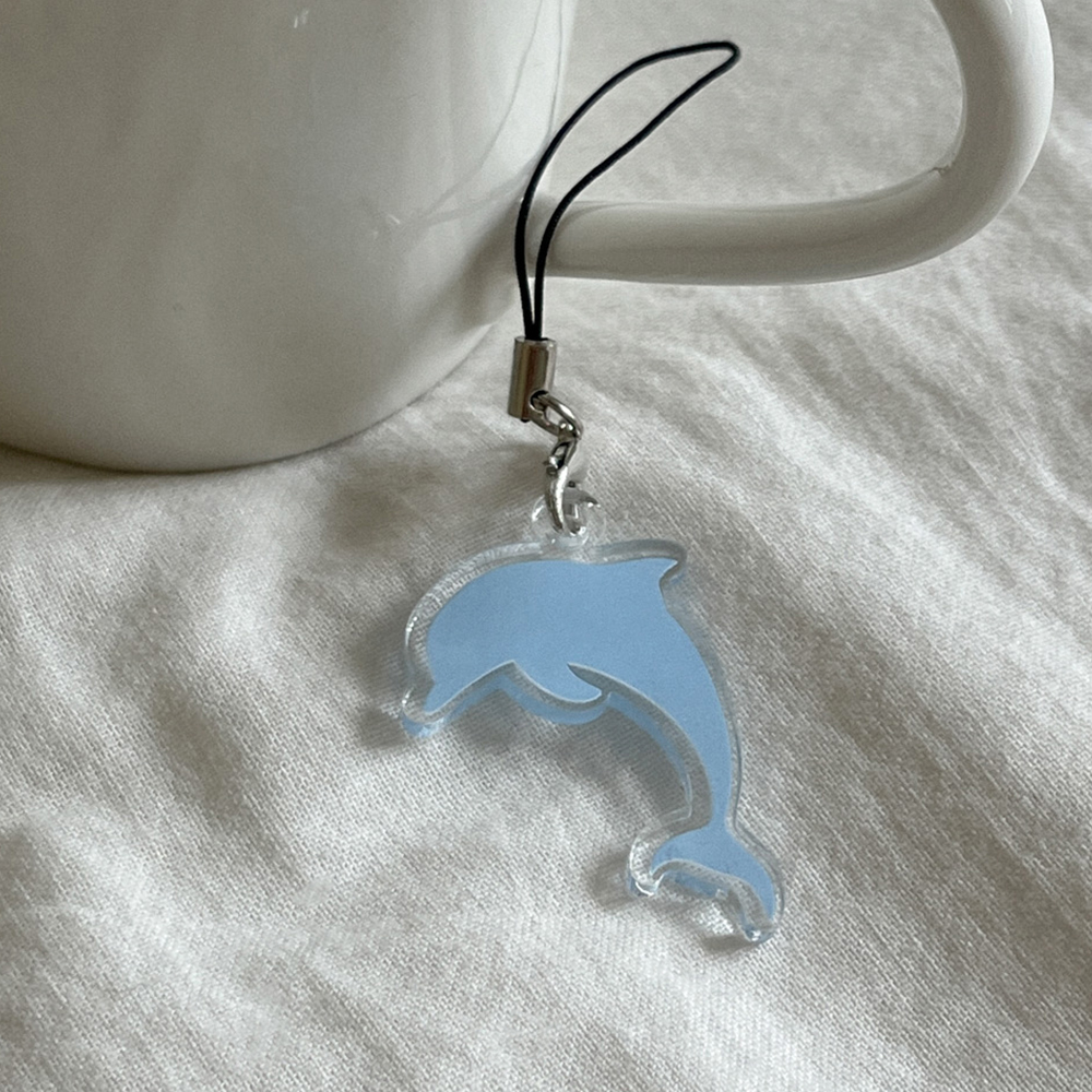 happy dolphin 줄 키링 고리 핸드폰 스트랩