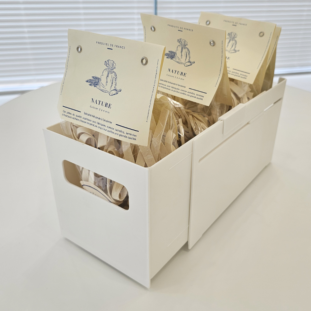 미라솔 팬트리 정리함 리빙박스 길이조절 수납 정리함 화이트 중형