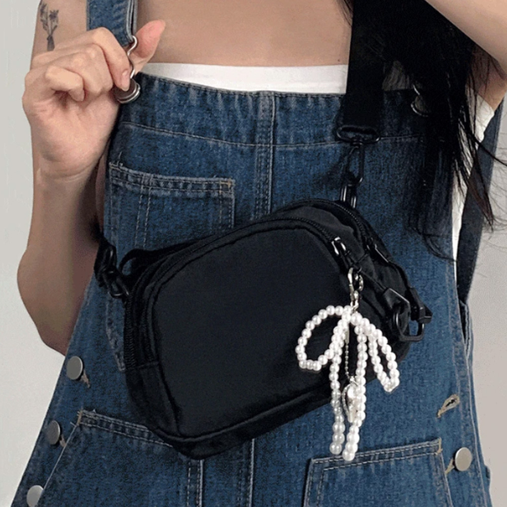 유럽여행 도난 방지 가방 나일론 크로스 백 카라비너포함