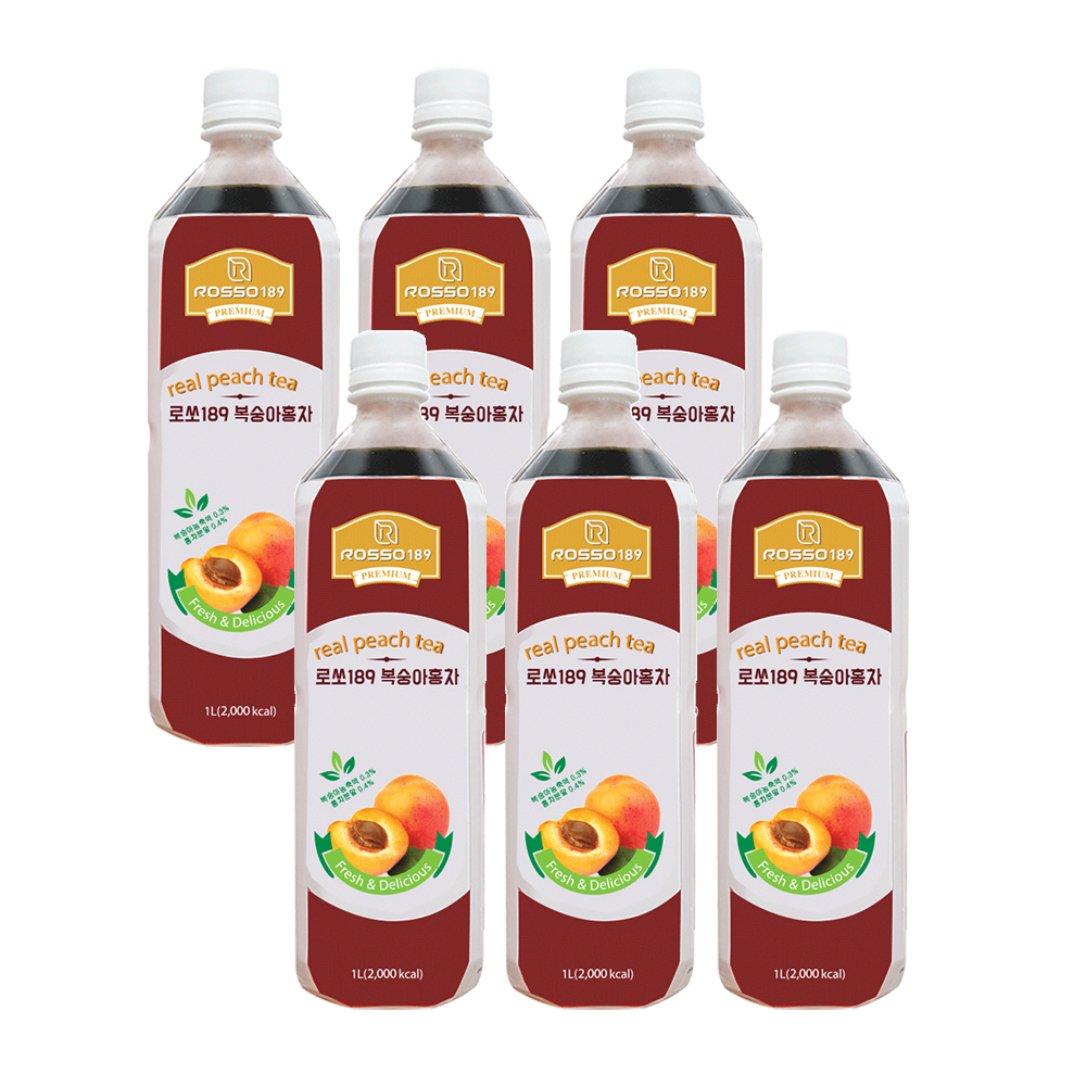 로쏘189 복숭아홍차 시럽 하이볼 에이드 베이스 1L 6개 - 상품 이미지