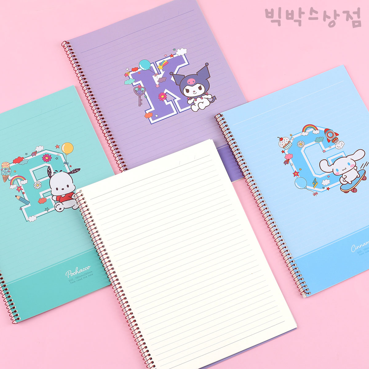 산리오 원링노트 월드 1p 산리오캐릭터즈 공책 어린이 초등학생 라인 유선 문구 학용품 쿠로미 시나모롤 마이멜로디 : 빅박스상점