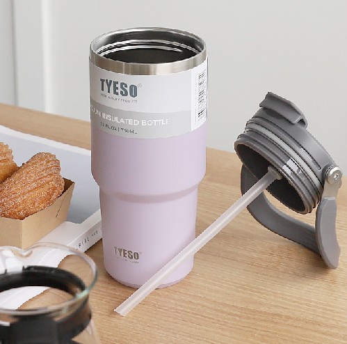 TYESO 텀블러 기념품 답례품 캠핑 단체선물 스텐 빨대 창립기념일 텀블러 750mL - 상세 이미지 2