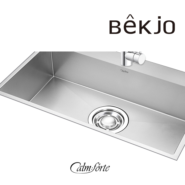 백조씽크 CalmForte 스텐 사각 리폼 씽크볼 인셋설치 엠보코팅 3.5T 콰이어트 싱크볼 깜뽀르테 수전홀 타공 9835 캄포도마 세트 [올스텐 배수구 업그레이드] 이미지 8