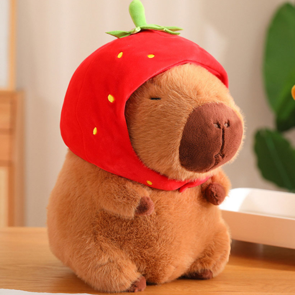 카피바라 인형 대형 모찌 애착인형 딸기22cm - 메인 이미지