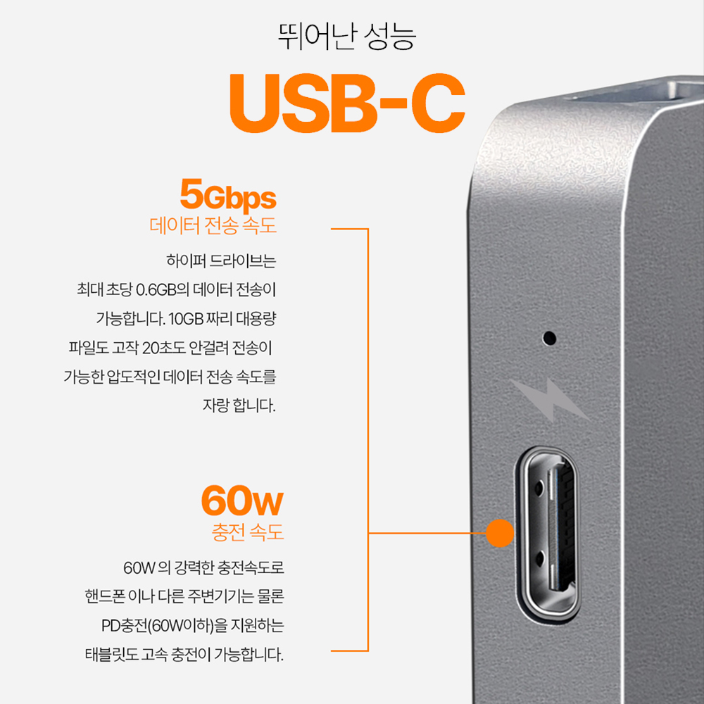 6in1 아이패드 태블릿 C타입 멀티허브 확장 분배기+연장케이블 - 상세 이미지 5