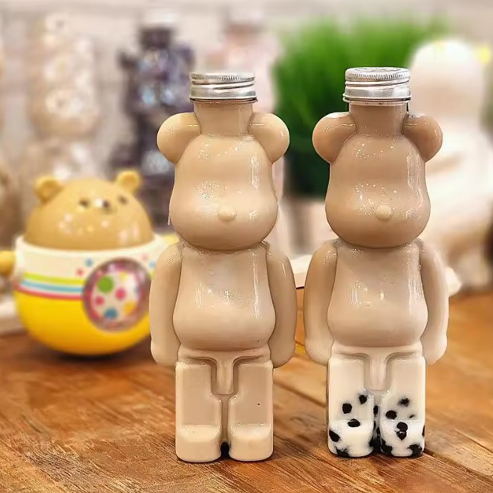 곰돌이 베어 보틀 플라스틱 더치커피 밀크티 음료 커피 병 테디베어 페트병 400ml - 상세 이미지 3