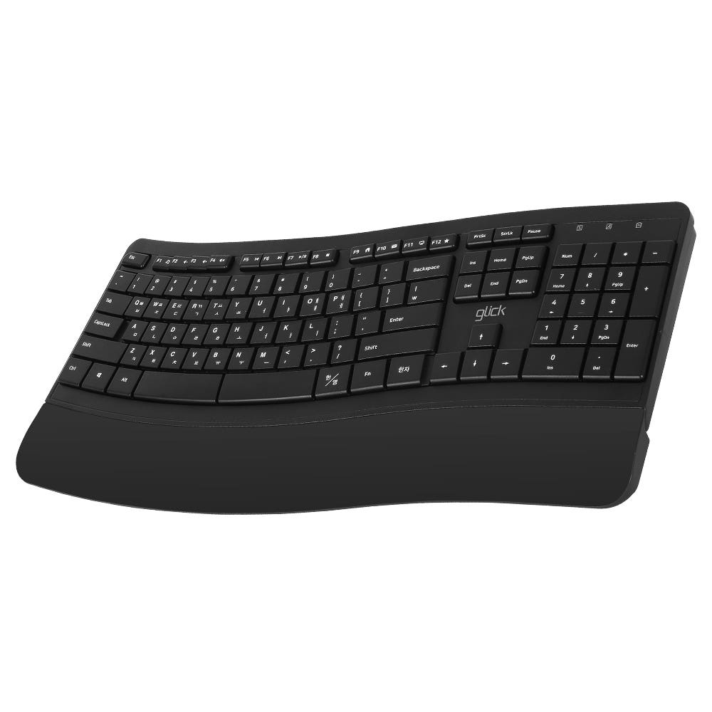 지클릭커 오피스프로 에르고M 인체공학 무선 키보드 EK100 화이트