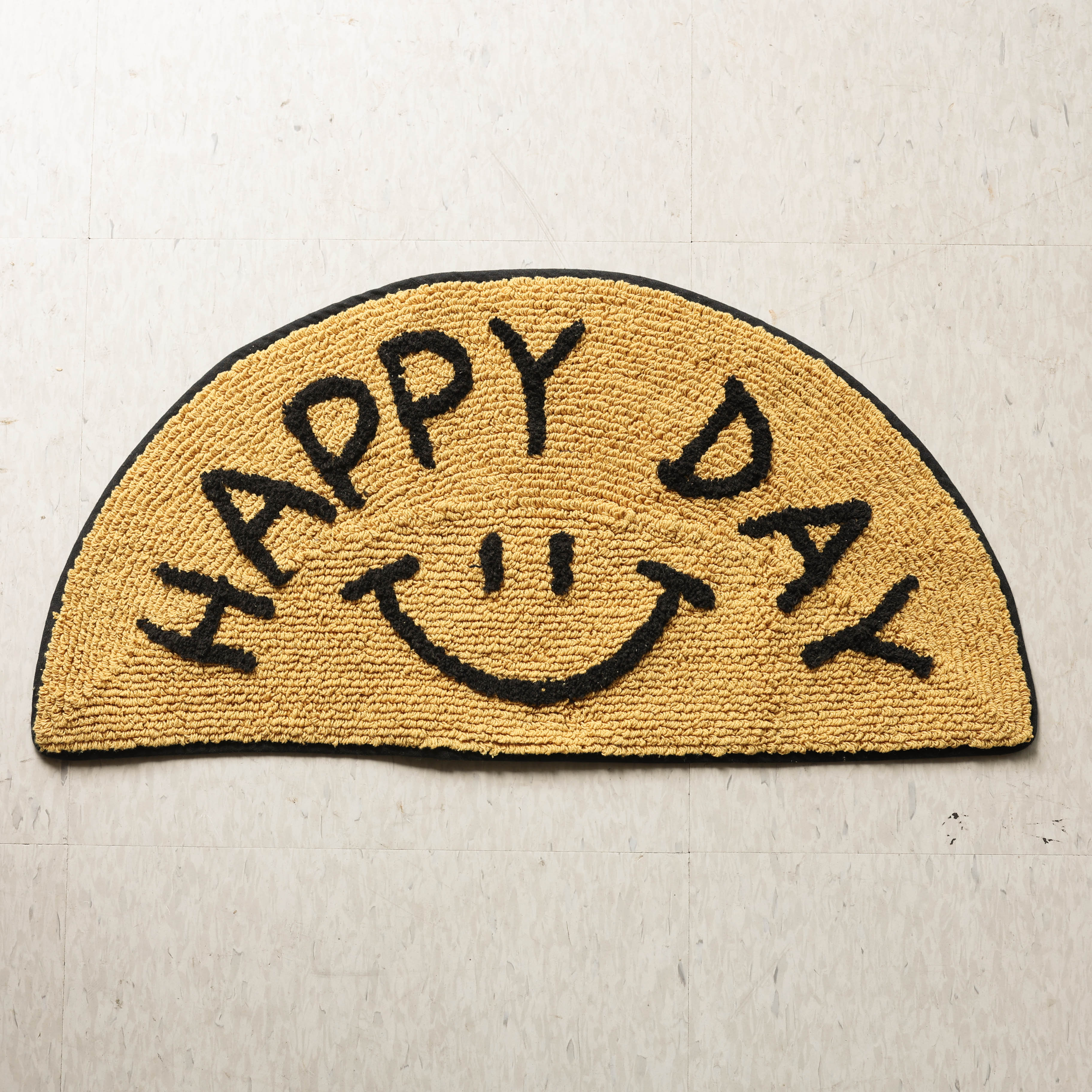 해피데이 스마일 옐로 반달 순면 욕실 발매트