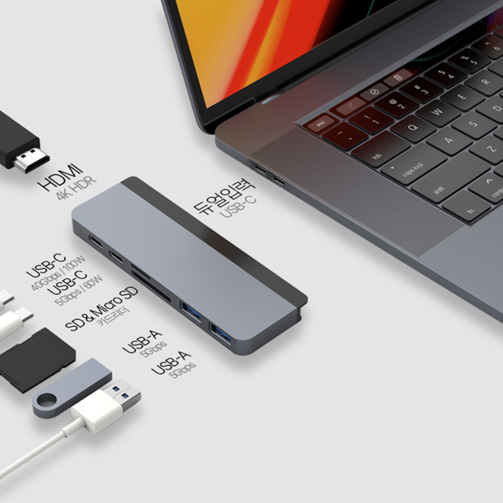 7in2 멀티디스플레이 노트북 모니터 맥북 hdmi 확장기 연결+연장케이블 - 상세 이미지 4