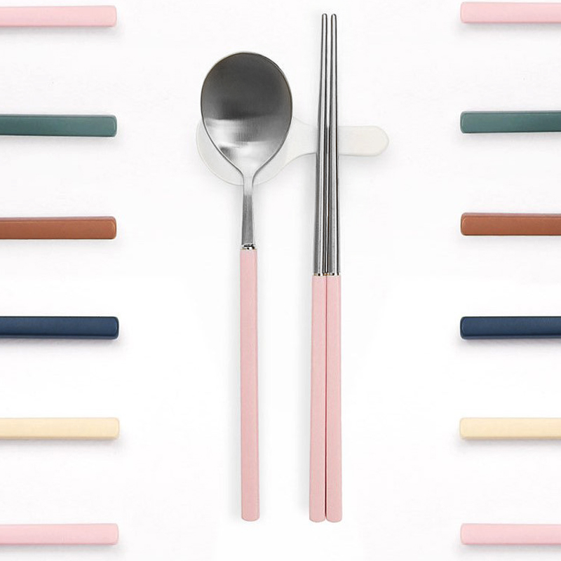 컬러 업소용 식당 카페 스텐 플라스틱 수저세트 피노 숟가락 진공 젓가락 세트