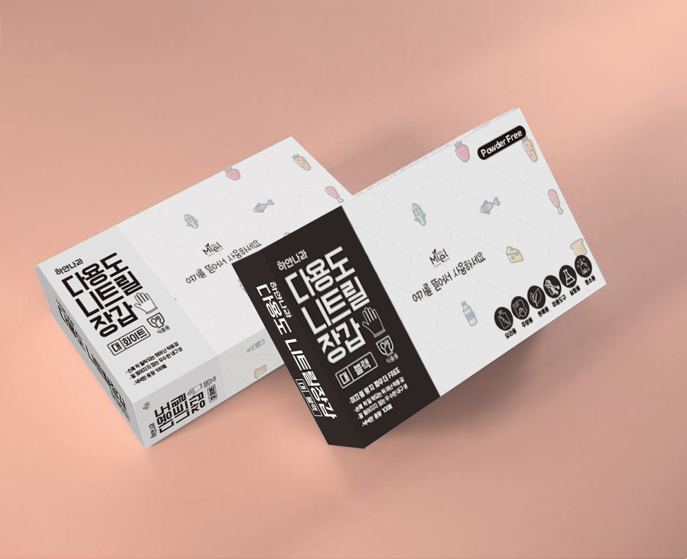 미엘 하얀나라 니트릴장갑 파우더프리 100매 화이트