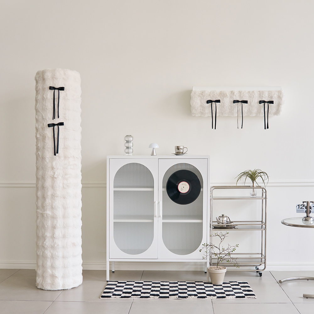 [단독] 투인원 에어컨커버 밍크 라떼 플레인 스탠드 원형일반 벽걸이 SS 세트