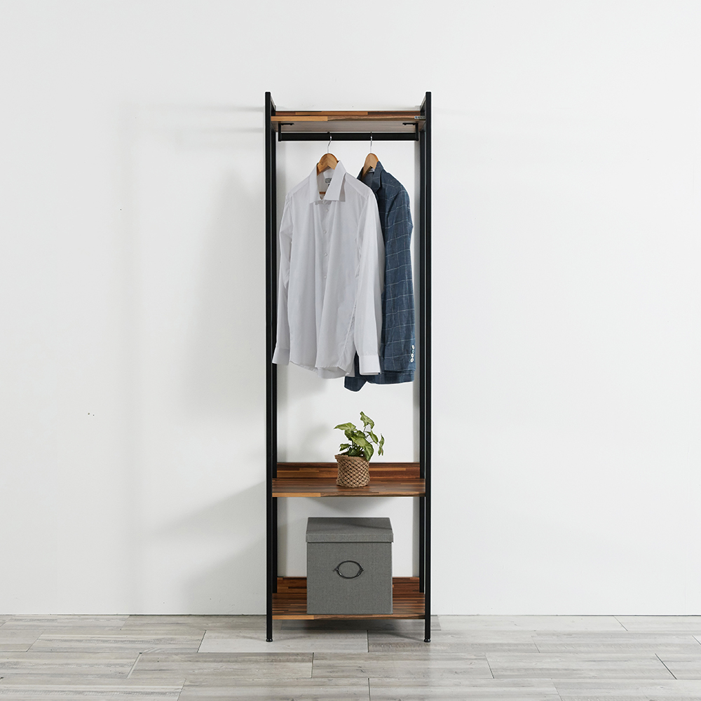 동서가구 디케로 철제 스틸 드레스룸 시스템 행거 600, 1단 행거형, 멀바우