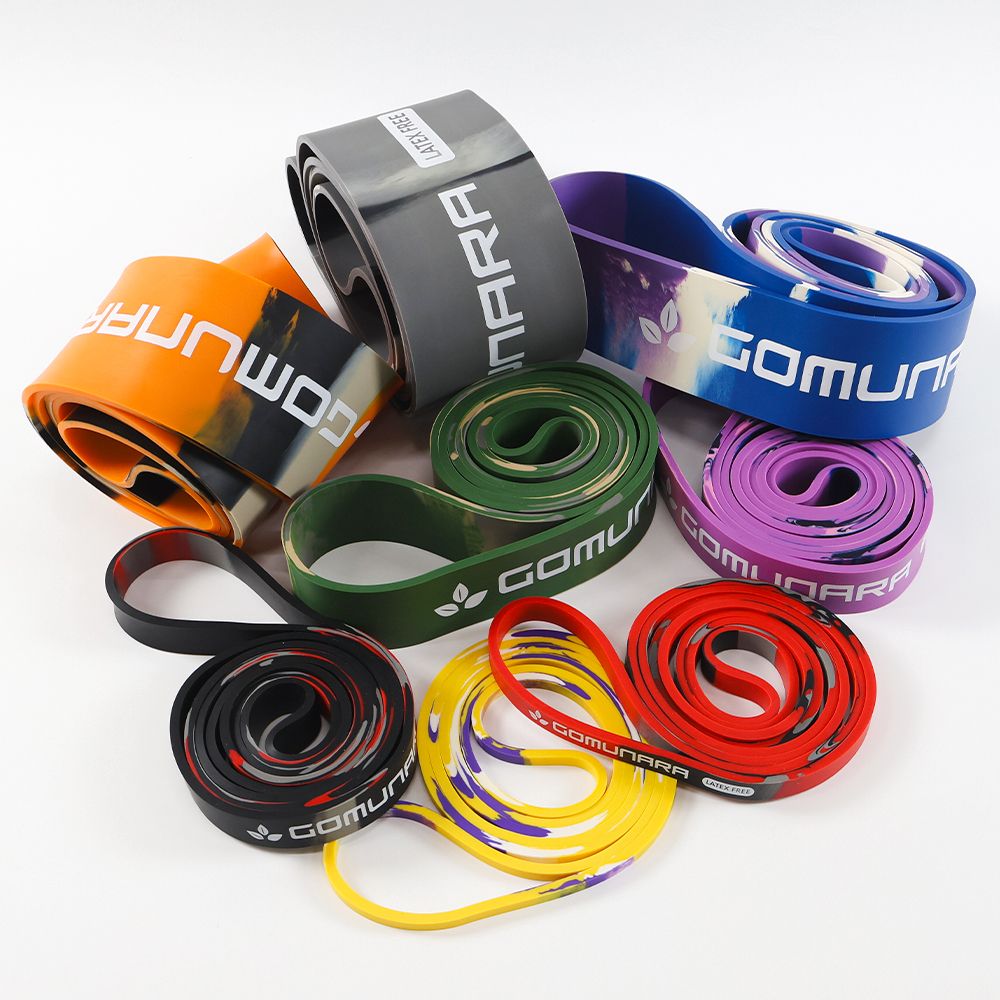 고무나라 합성라텍스 풀업밴드 3단계 카모블랙 턱걸이 철봉 보조 저항 탄성 튜빙 근력 운동 운동용 고무 이미지 2