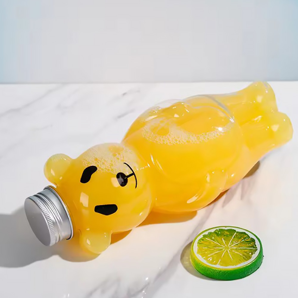 곰돌이 베어 보틀 플라스틱 더치커피 밀크티 음료 커피 병 테디베어 페트병 400ml - 상세 이미지 5