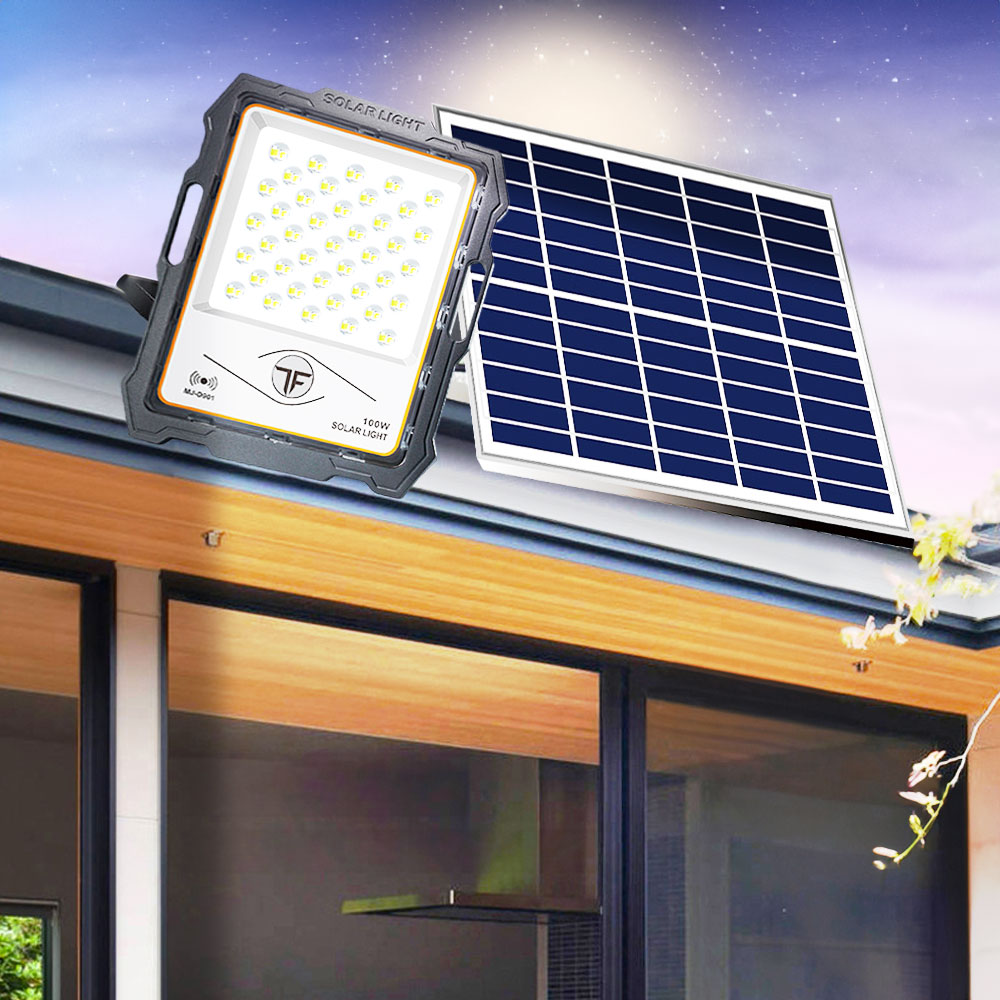 탑라이텍 태양광 투광등 태양열 가로등 LED 조명 100W 이미지