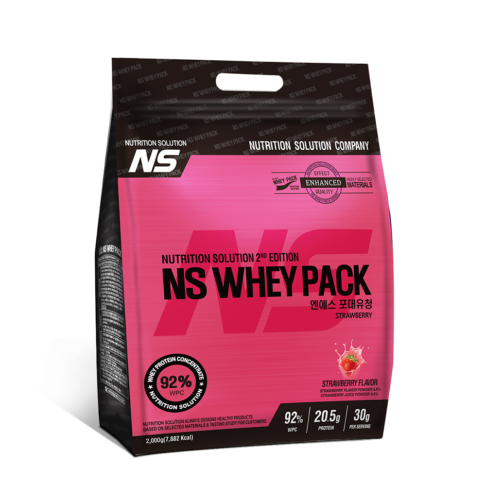 NS포대유청 딸기맛 2kg WPC 92퍼센트 유청 단백질 헬스 보충제 프로틴 : 뉴트리션스토어