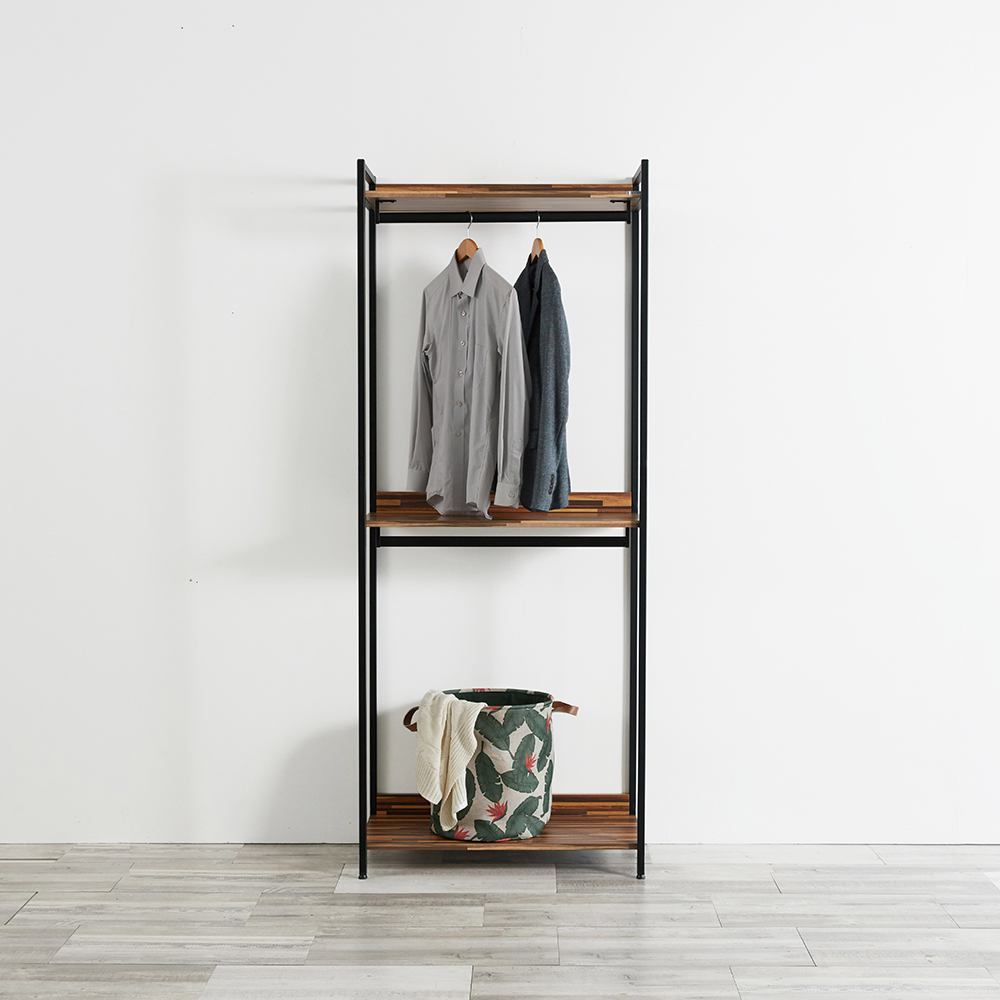 동서가구 디케로 철제 스틸 드레스룸 시스템 행거 800, 2단 행거형, 멀바우