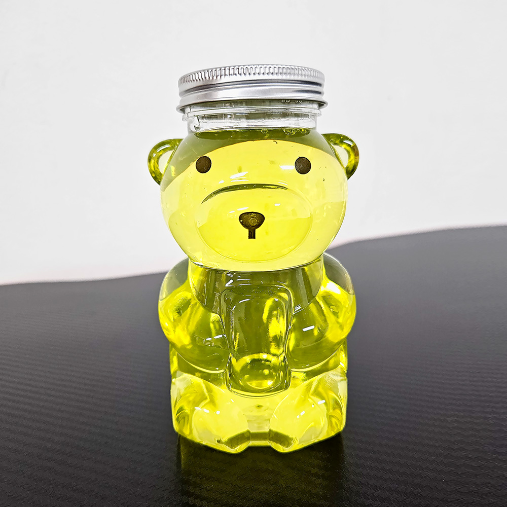 곰돌이 물병 베어 보틀 플라스틱 더치커피 밀크티 음료 커피 병 판다곰 페트병 350ml - 상세 이미지 5