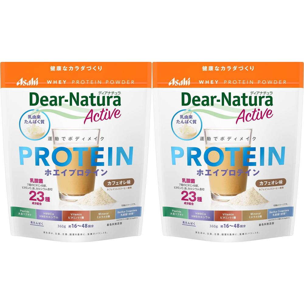 DearNatura 디어나투라 프로틴 파우더 웨이 소이빈 카페오레맛 360g 2팩 : 월드 이커머스