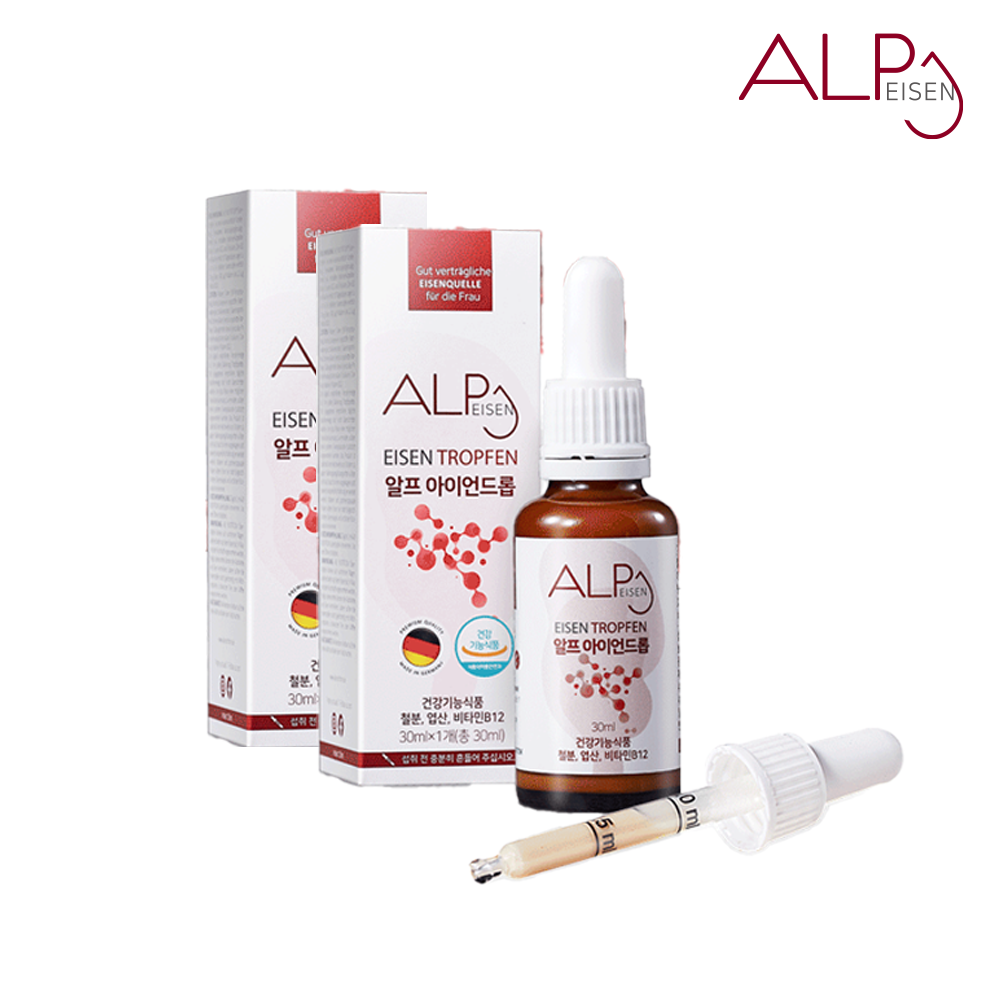 [독일 최우수상 철분제] 알프뉴트리션 프리미엄 비건 어린이철분제 임산부영양제 알프아이언드롭 철분제 30ml, 2개