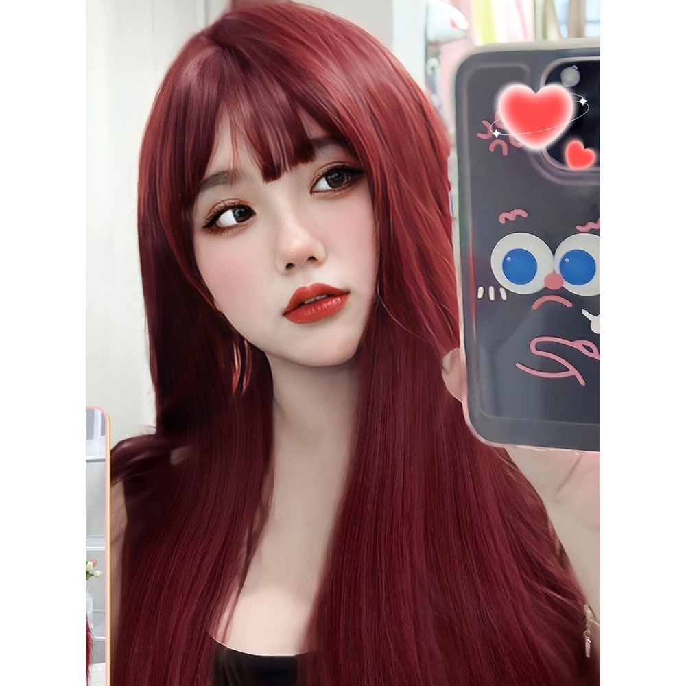 애쉬그레이 긴생머리 통가발 매직 앞머리있는 아이돌 헤어 스타일 12칼라 - 상세 이미지 3