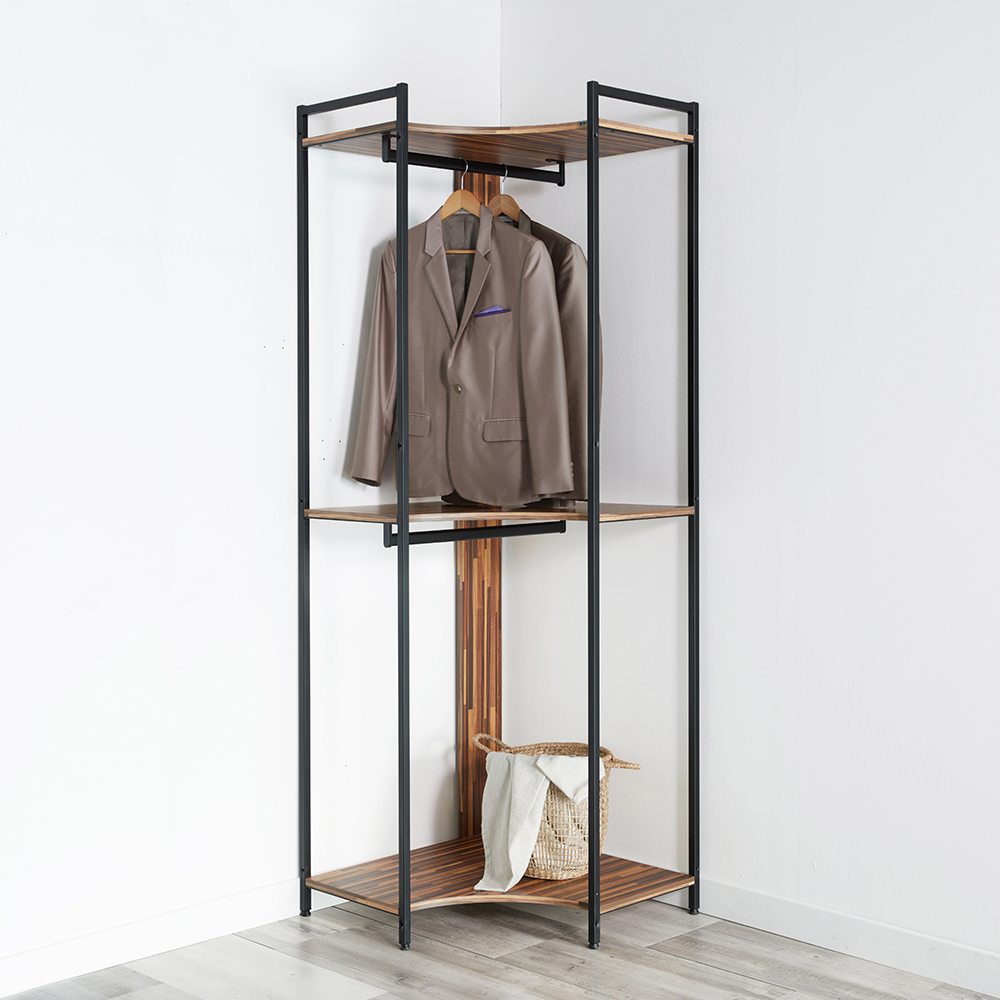 동서가구 디케로 철제 스틸 드레스룸 시스템 행거 600, 코너장, 멀바우